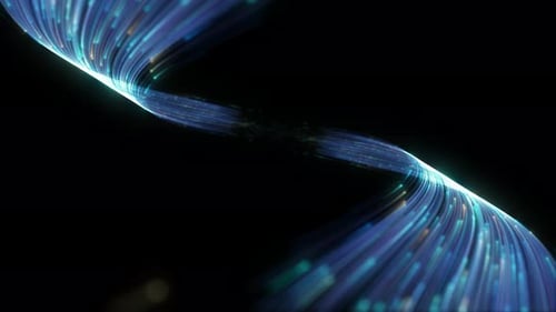 4K Blue Particle Light Lines Technology Sense Colorful Elements On Both Sides Of The Center