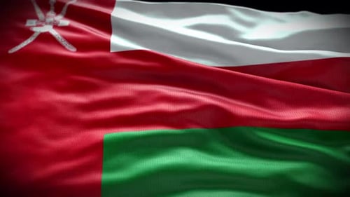 Realistic Waving Oman Flag with Detailed Fabric Texture