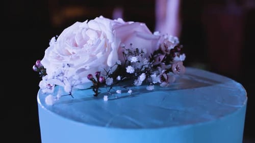 Wedding Cake Decorated With Flowers
