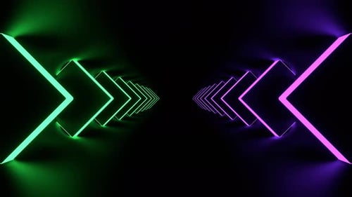 Purple And Turquoise Neon Futuristic Metaverse Tunnel Background Vj Loop l 4K