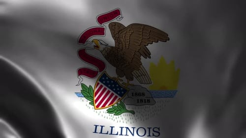 Realistic Waving Illinois State Flag Animation