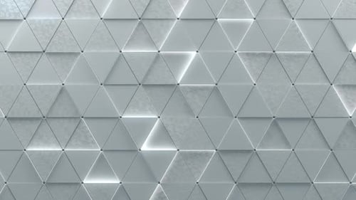 Pulsing White Triangles High Tech Background