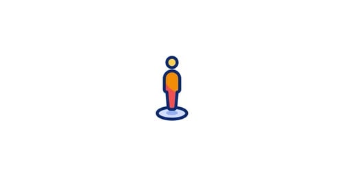 Flat Design Animated Person Icon Location Pin