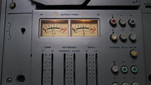 Classic Audio Level Gauges on Vintage Deck