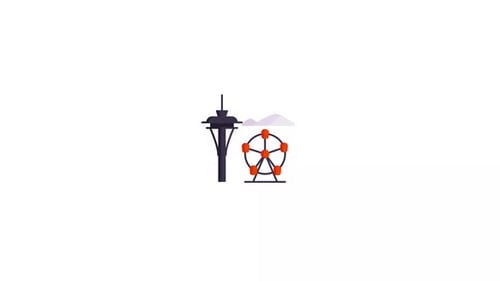 Animation d'icônes de la ville de Seattle