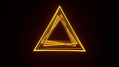 Golden Neon Triangle Tunnel