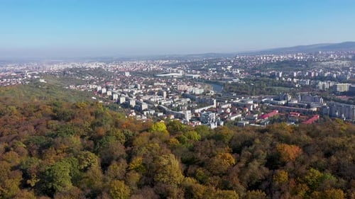 Aerial Autumn View of Cluj Napoca City, Romania