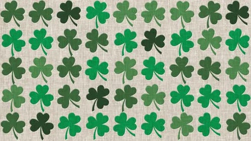 Shamrock Green Clover Seamless Pattern Loop Background