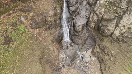 waterfall on rock