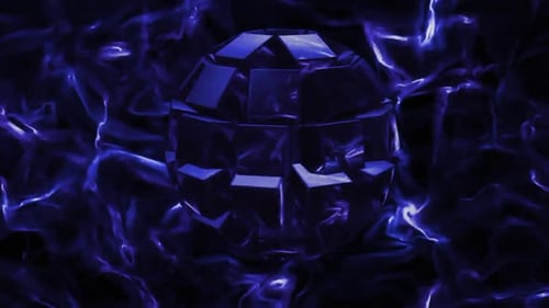 Blaue glitzernde Kugelanimation