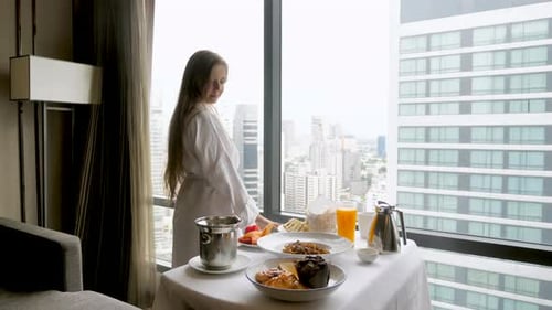 Room Service in Luxury City Hotel
