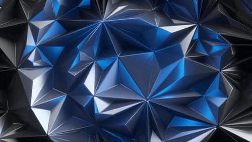 Dynamic metallic blue fractal pattern shifting abstractly