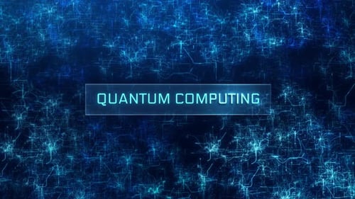 Futuristic Digital Quantum Computing Text Reveal