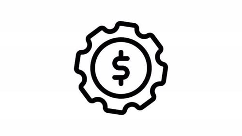 Minimalist Animated Dollar Sign Gear Icon