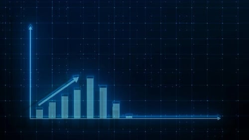 Business Graph Chart Bar Growth Report Animation Blue Color
