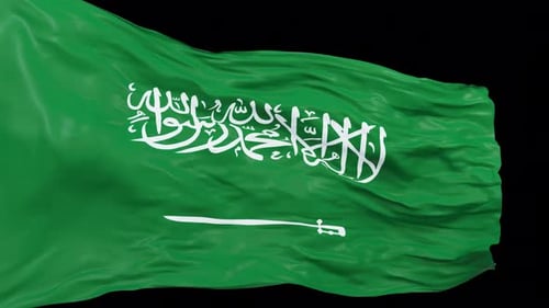 Realistic Saudi Arabia Flag Waving in 3D Animation