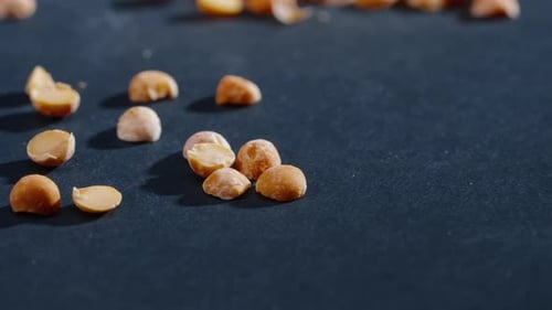 Close Up Yellow Peas Closeup Lies on Black and Blue Background Ukrainian Culture Light Protein Food