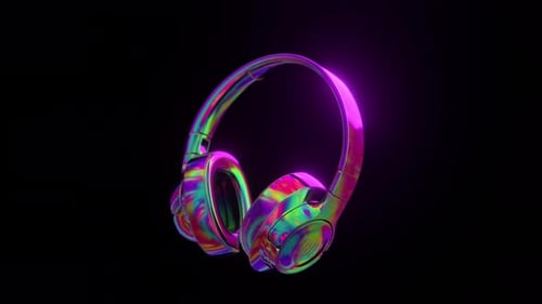 Neon Futuristic Spinning Headphones