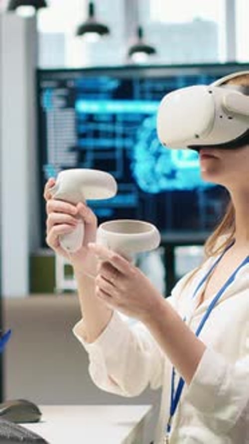 Vertical Video Junior Dev Using Virtual Reality at Work Testing Generative AI Machine Learning