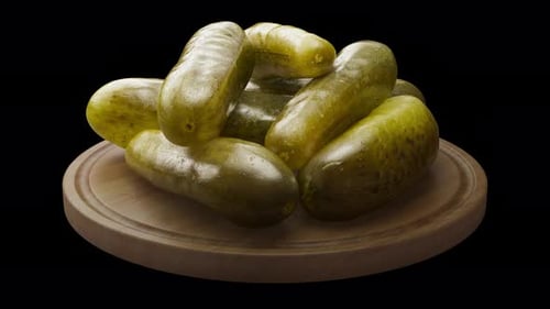 Fresh Pickles on Wooden Serving Board Loop