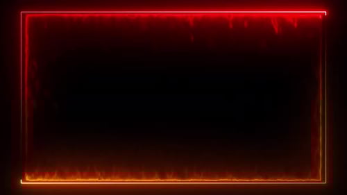 Rechteckiger Border Loop V6 in Neonfarben in Rot und Gold