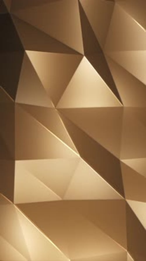 Vertical Video - Golden Low Poly Abstract Background Video