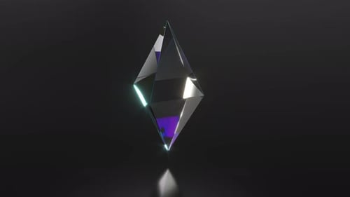 Diamond Crystal Rainbow Shine on Black Bg Rotate Endless