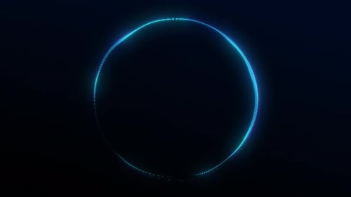 Blue-green glowing string ring forming a smooth wave motion