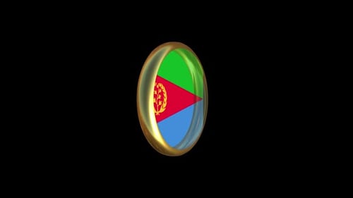 Eritrea Flag Badge Spinning 3D Modern Animation