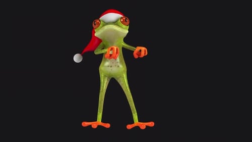 Divertida rana de dibujos animados en 3D (con canal alfa incluido)