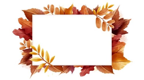 Autumn Frame with White Space Background