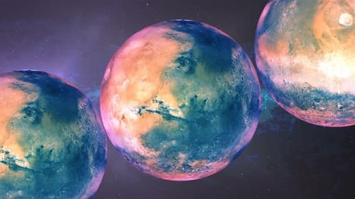 Wunderschöne Marsplaneten mit hellem Hintergrund.3