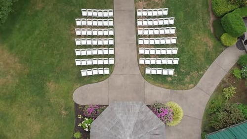 Aerial View of Outdoor Wedding Venue with Gazebo