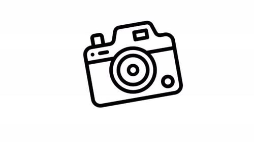 animação de ícone de linha de câmera