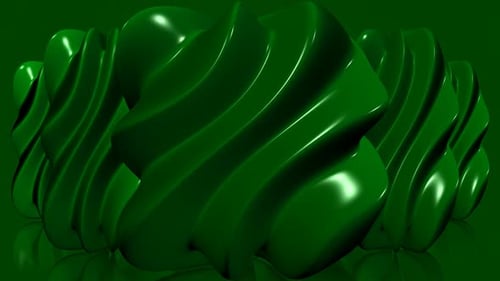 Grüner Hintergrund mit Plasmawürfeln, einzigartiges Design, Reflexion, 3D-Rendering, exklusiv