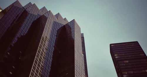 Reflecting Corporate Buildings Time Lapse with Abstract Elements