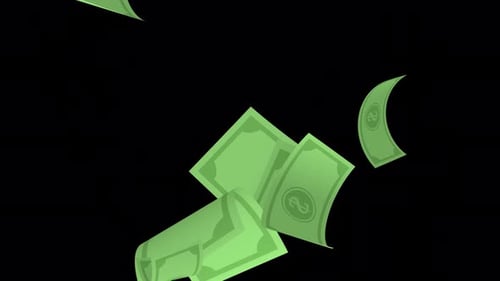 Animated Falling Money Bills Flat Design