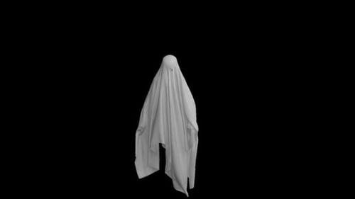 Floating White Ghost Halloween Spooky Character Animation