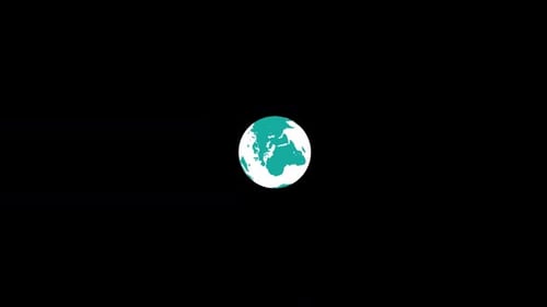 Animated Flat Design Globe Icon Reveal