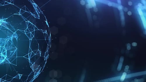 Futuristic Digital Network Globe Loop Background