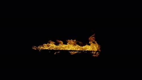 Collection Ignite : gros plan d'une base en feu avec les flammes soufflant latéralement sur fond sombre