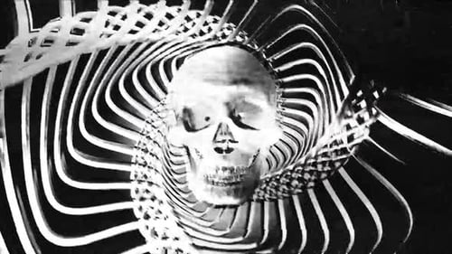 Distorted Glitch Skull with Hypnotic Swirling Lines