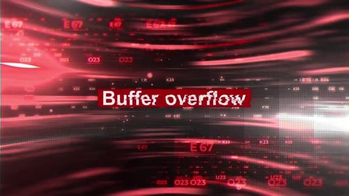 Buffer Overflow Words In Hacking On Digital Background