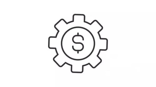 Animierte Ausrüstung mit Dollarlinie-Symbol