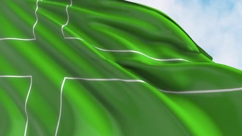 Clean Green Flag Waving Loop Background Animation