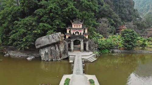 Gate entrance to old Bich Dong pagoda complex