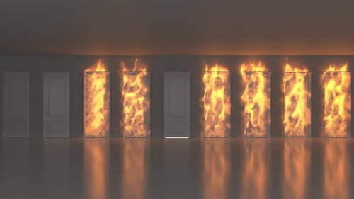 Burning Doors Reveal Transition with Bright Light