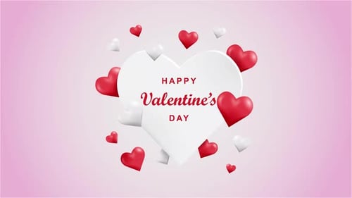 Animated Happy Valentine's Day Card with Floating Hearts