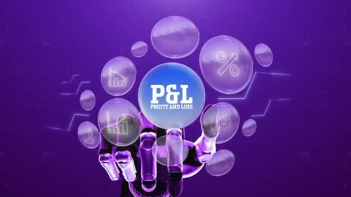 Touch screen technology P And L Profit And Loss Robotic Concept Background 4K
