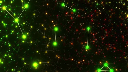 Dynamic networking concept with glowing lines and bright nodes